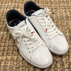 Lacoste size 10 preppy white summer Stan Smith style sneaker 🐊🇫🇷👟✨